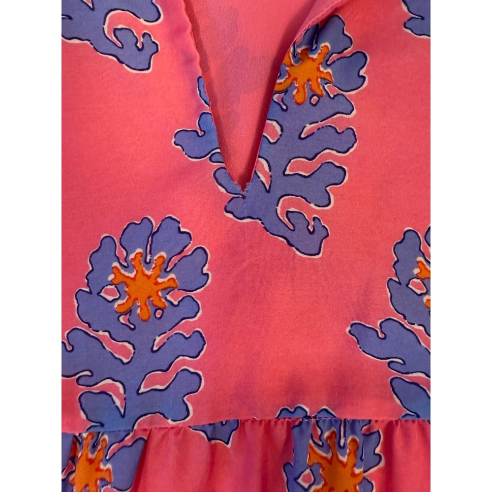 J Marie Piper‎ Ruffle Dress Pink Floral Tiered Mini Size Small Boho Summer - Picture 16 of 16